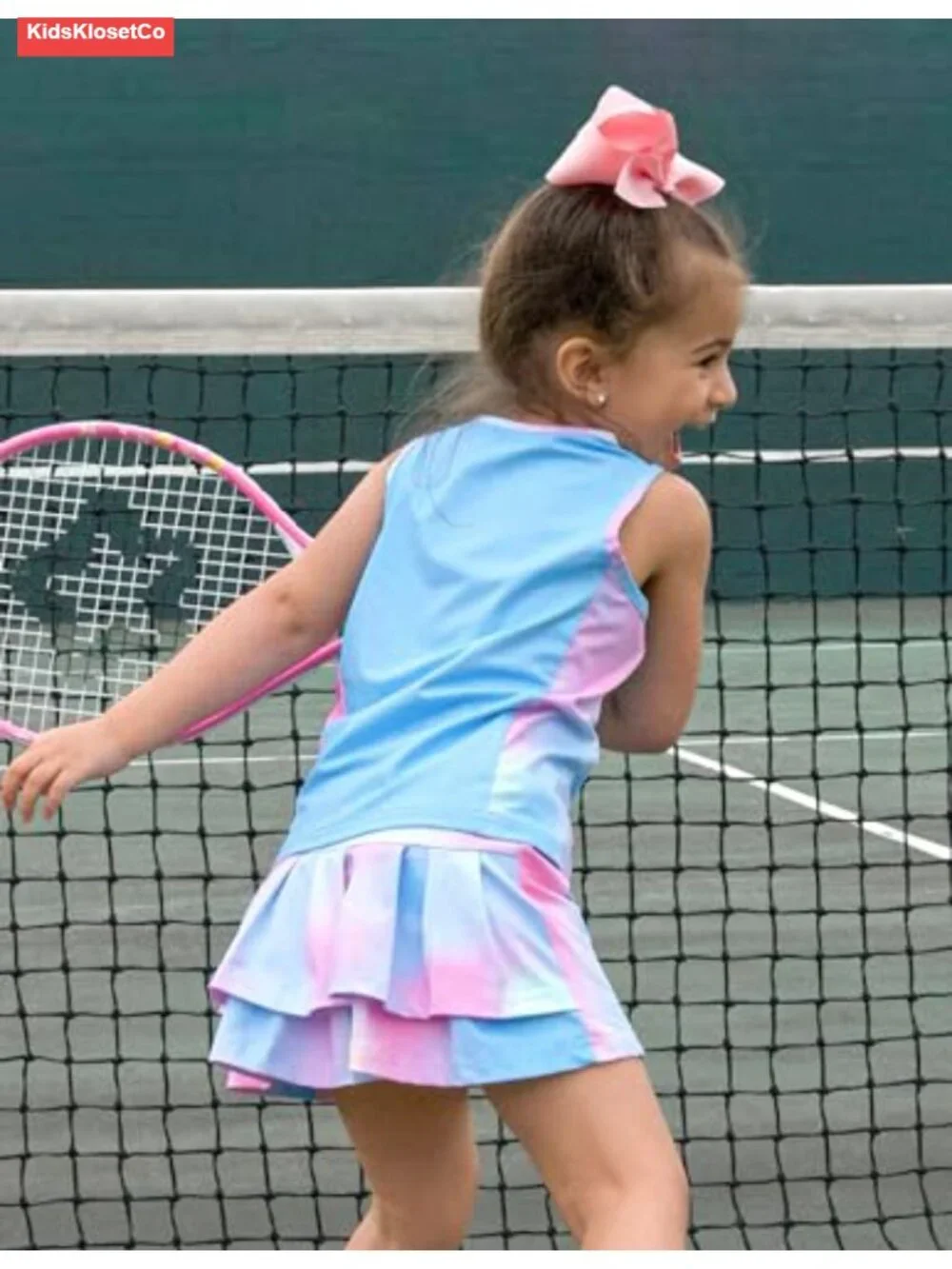 Girls Tennis Dress with Pockets Sleeveless Tank and Skort Set